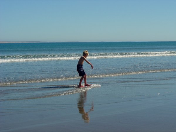 Tristan perfecting his skimin'